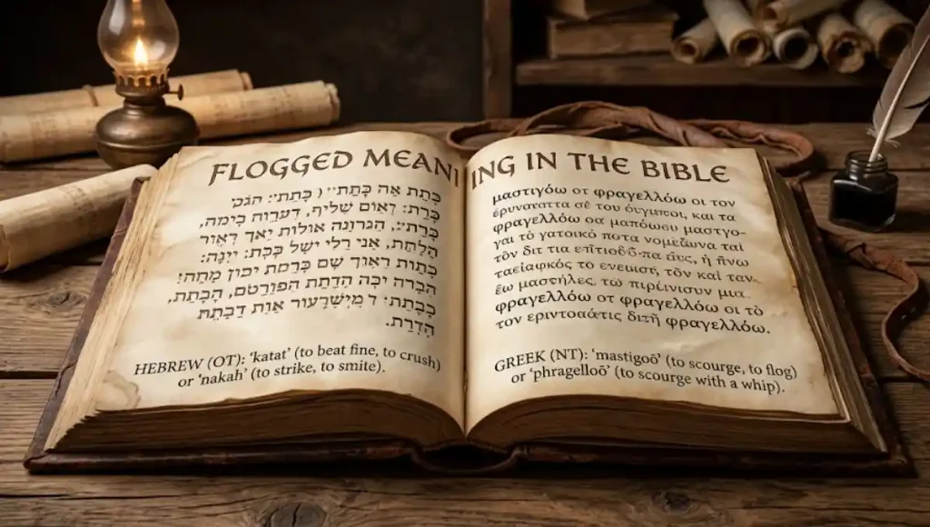 Flogged Meaning in the Bible in Hebrew and Greek